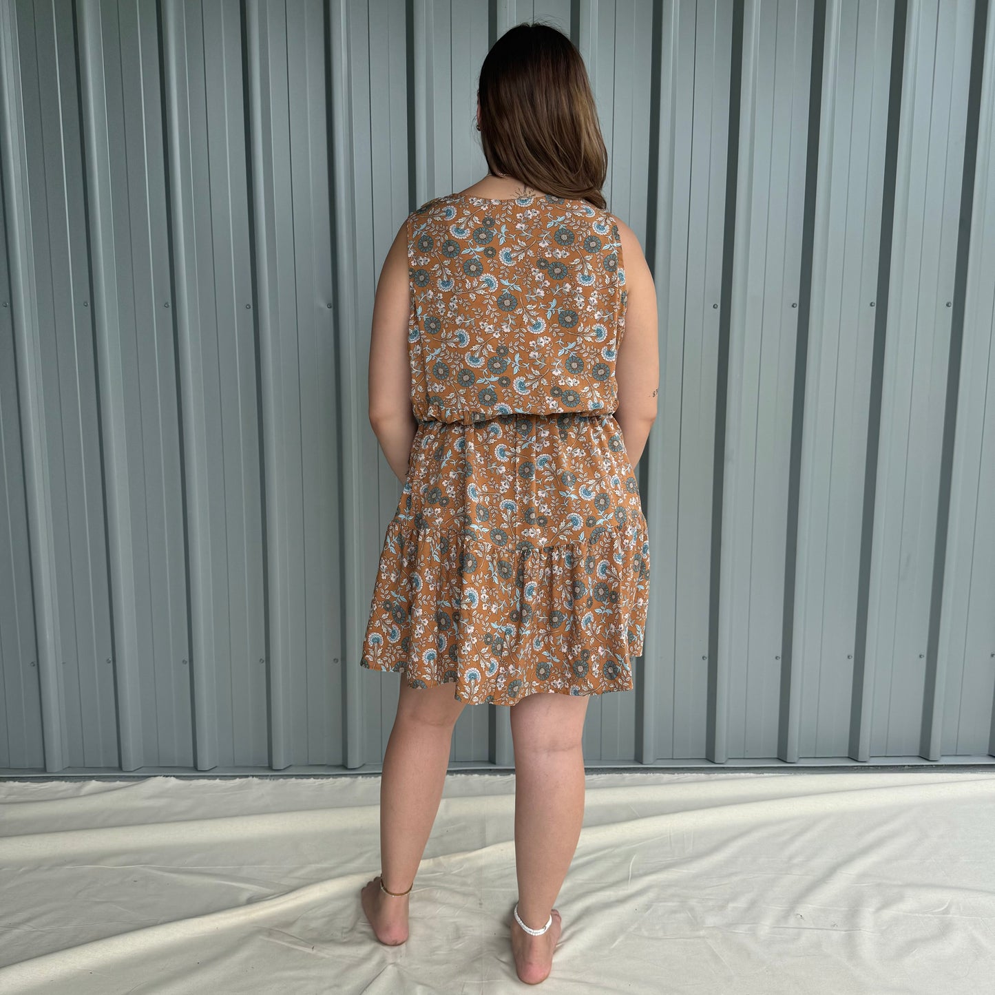 Made to order Women's Belle dress - brown floral