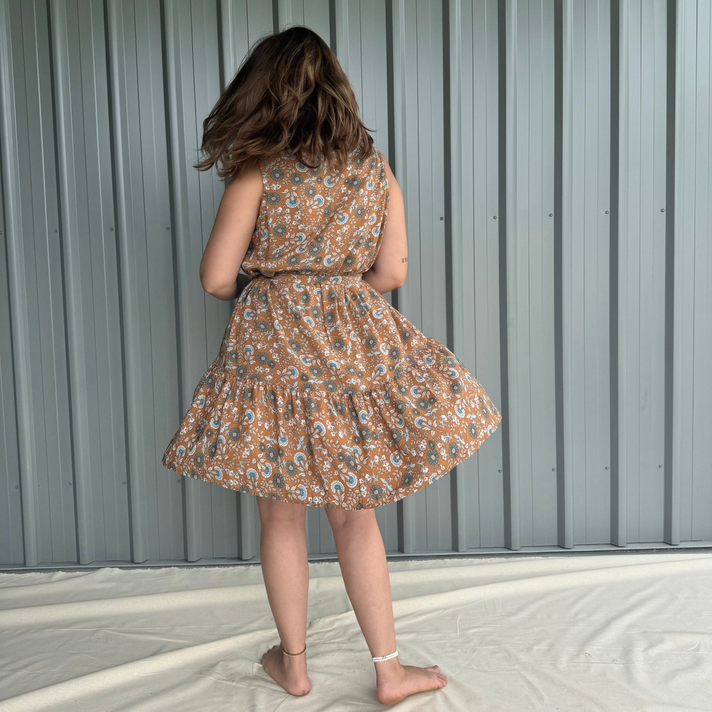 Made to order Women's Belle dress - brown floral